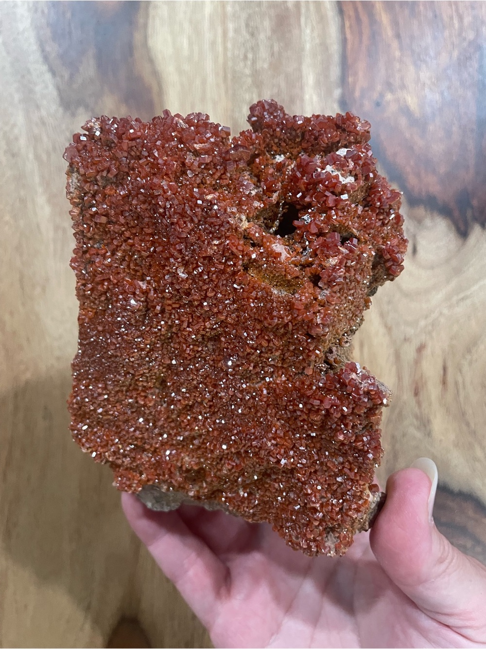 Stunning crazy good vanadinite on matrix crystal rock